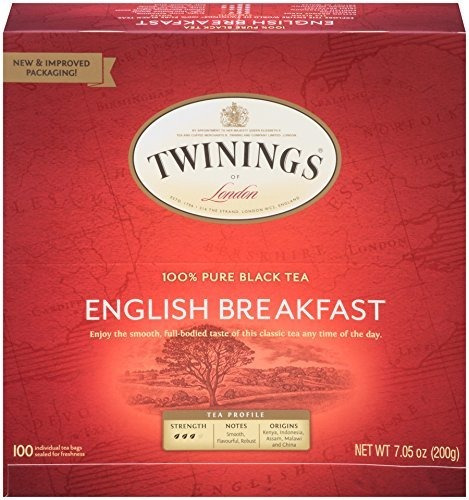 Twinings Of London Inglés Desayuno Té Negro Bolsas, 100 Coun