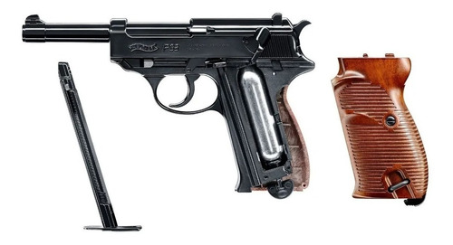 Pistola Co2 Walther P38 Full Metal + 3 Gas + 1500 Bbs 4,5mm