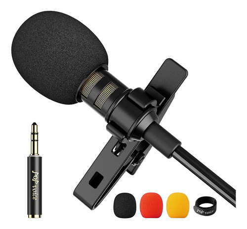 Micrófono Pop Voice PoP voice color micrófono de solapa individual de 12.5 ft