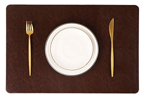 Faux Leather Placemats, Set Of 8 Pu Table Mats, Easy To...
