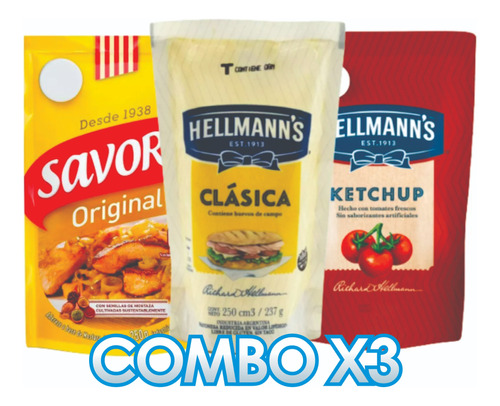 Combo Mayonesa Y Ketchup Hellman´s & Most Savora Doypack X3u