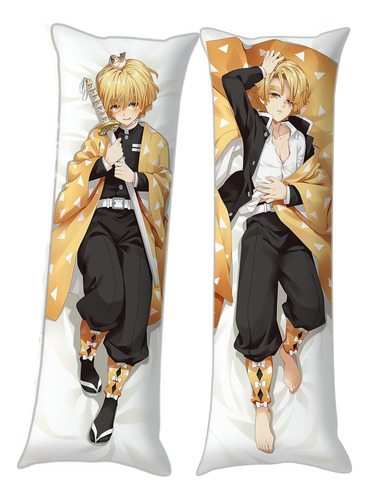 Cojin Almohada Dakimakura Zenitsu Sexy Anime Otaku 35x100cm Color Demon Slayer