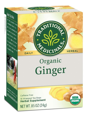 Té Org. Traditional Medicinals Ginger Jengibre 16 Sobres Se
