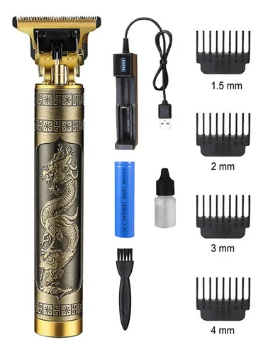 Comprar Cortadora de pelo eléctrica T9 Vintage para hombre, afeitadora  profesional, afeitadora recargable para peluquero, dragón y Buda