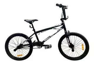 Bicicleta Bmx Aro 20 Negra Power Bike Con Pedalines