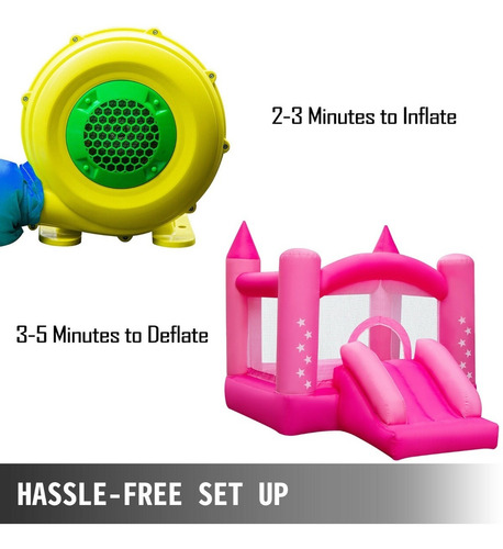 Juego Inflable Castillo Rosa Brincolín Eventos Fiestas Niñas
