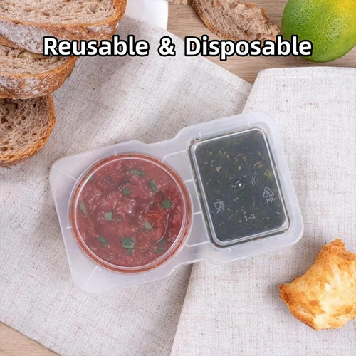 10/15/20/30/40/50 Pack Double Compartment Condiment
