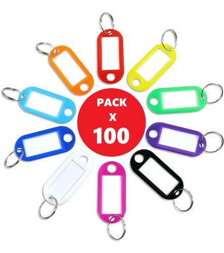 Llaveros Plasticos Etiqueta Identificador Pack X100 V.crespo