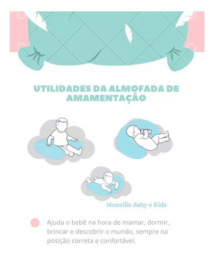 Almohada de lactancia para gemelos Monzillo Baby e Kids Almofada de  Amamentação - pompom - travesseiro para amamentar - almofada de bebê -  almofada gestante - luxo color chevron marino