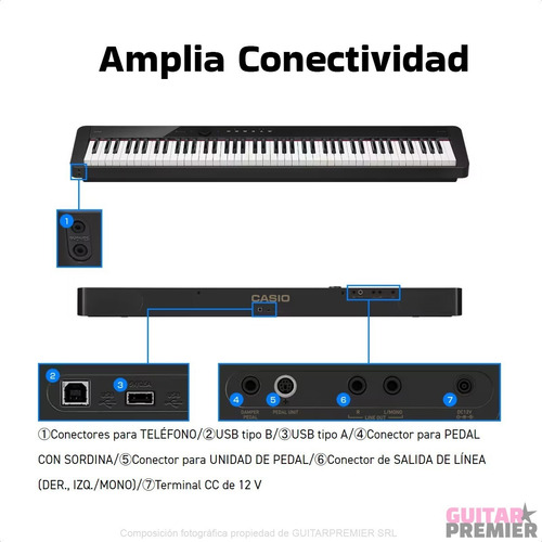 Piano Digital Casio Privia Px-s1100 Pedal Pie Funda Banco