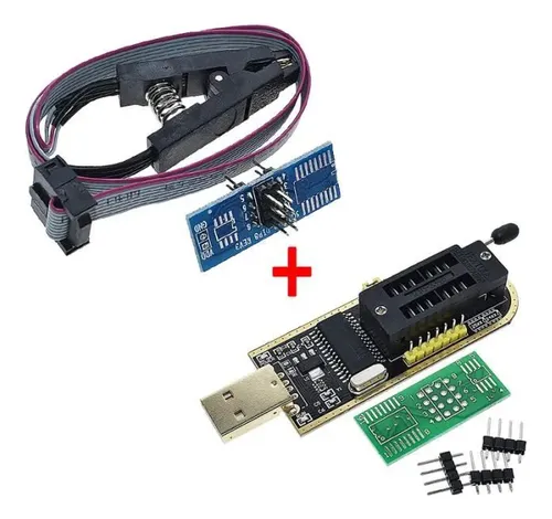 Programador Memoria Usb Ch341a + Adaptador Clip Sop8 Serie