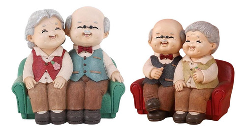 Figuras De Pareja De Ancianos Amorosas Hechas A Mano Para La