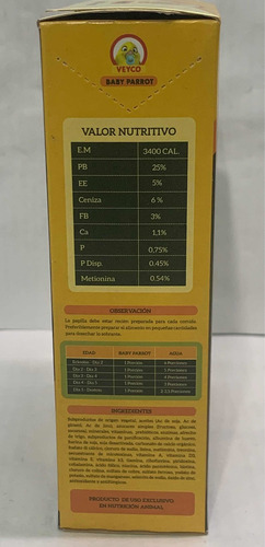 Alimento Para Pichones Aves Bebes Veyco Baby Parrot X 400g
