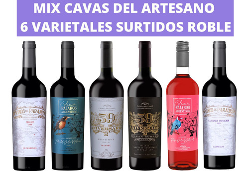 Caja Vinos X6 Colecciónes Surtida Regalo Cavas Del Artesano