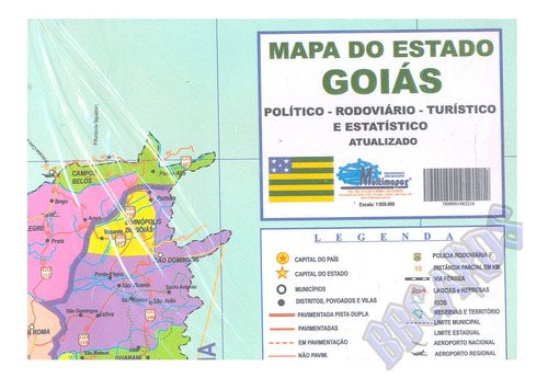 Mapa Do Estado Goiás Político Rodoviário Turístico Gigante