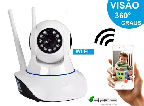 Imagem 2 de 8 de Camera Robo 3 Antenas Ip Wifi 360º Babá Eletrônica Hd Noturn
