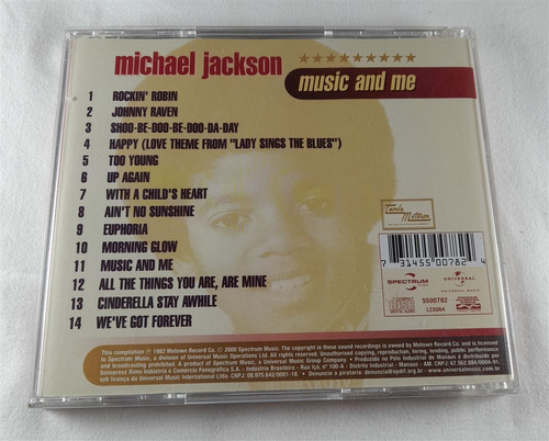 Cd Michael Jackson - Music And Me (Usado)