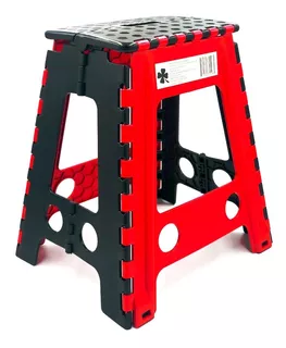 Banco Plegable Grande Plástico Rojo 120kg Uso Rudo Resistent