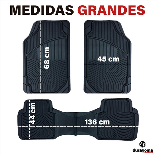 Cubre Alfombras Auto 3 Piezas Ultra Pesada Completa Goma Pvc