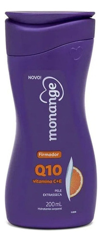  Creme hidratante para corpo Monange Firmadora Q10 Firmador Q10 + Vitamina C+E - Pele Extrasseca en tubo 200mL