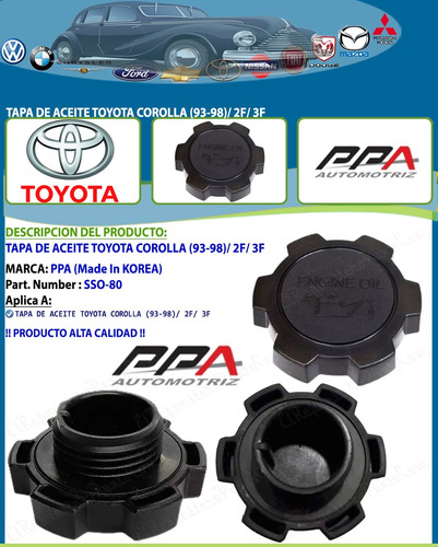 Tapa De Aceite Toyota Corolla (93-98) 2f 3f