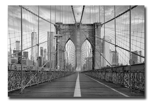 Imagen 1 de 10 de Cuadros Nueva York Puente Brooklyn Tela 40x130 120x70
