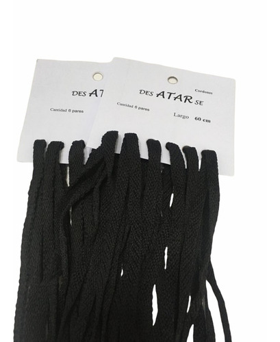 Cordones X 12 Pares Negro De 60cm 