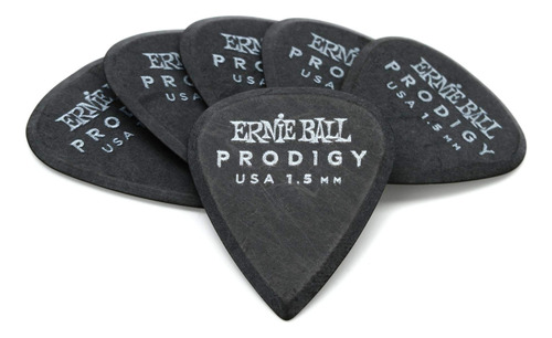 Púas De Guitarra Ernie Ball Prodigy, Estándar, Negras De 1,5