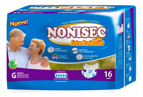 Pañales Para Adultos Nonisec | Extra Protección | G X16uni