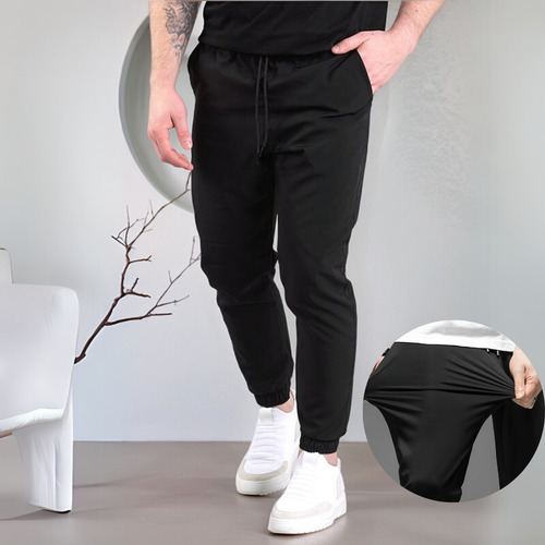Kit 3 Calças Tactel Masculina Jogger Com Elastano Treino