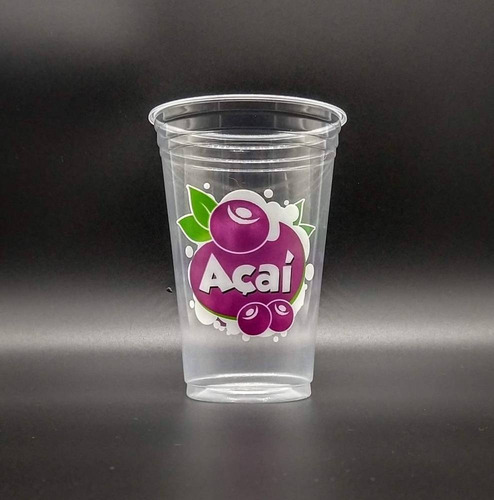 Copo Descartável 700 Ml Personalizado Logo Colorida 30 Un Branco