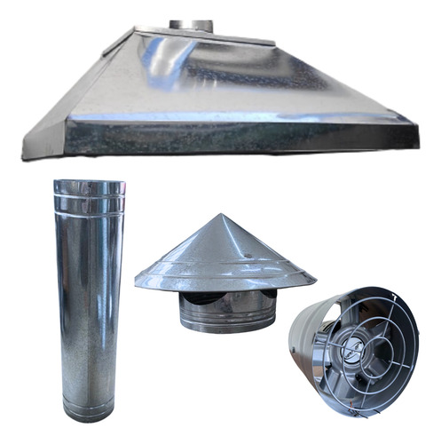 Kit Coifa Completo Com Exaustor De 1,90 X 0,60 Galvanizado