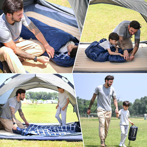 Kingcamp - Saco De Dormir Para Niños, Con Forro De Franela