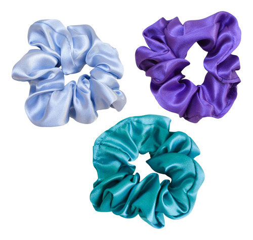 Colitas De Pelo Saten Scrunchies Antifrizz Raso Pack X3