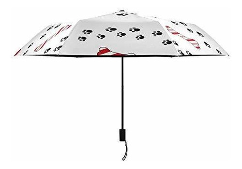 Sombrilla O Paraguas - Pet Dog Paw Bone Parasol Compact Rain