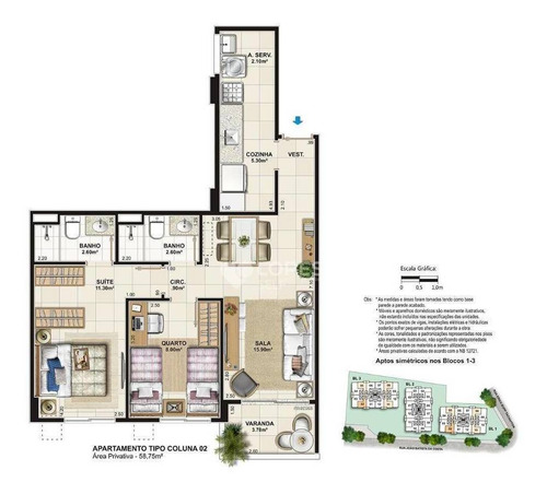 Apartamento Com 2 Quartos À Venda, 59 M² Por R$ 370.000 - Pendotiba - Niterói/rj - Ap44469