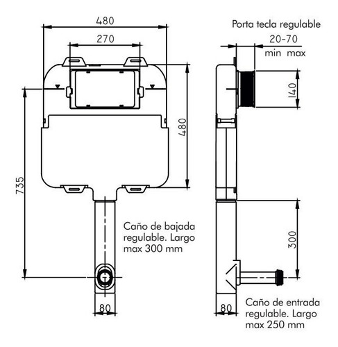 Imagen 2 de 4 de Deposito Embutir D92te-b Tapa 2 Teclas Red Vta50-01 Ferrum