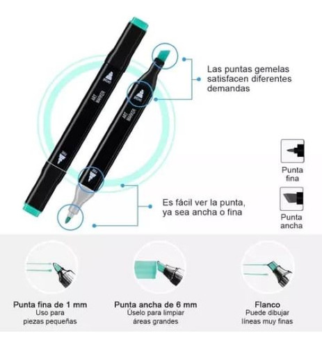 Fibrones Marcadores Plumones X 80 Doble Punta Marca Touch