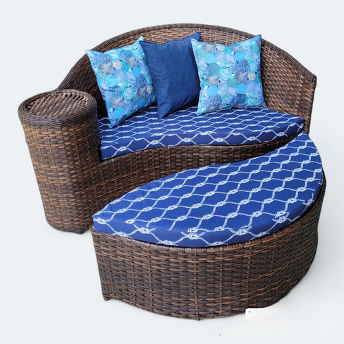Chaise Dubai 1.60 Cm Fibra Sintética Vime Varanda Externa