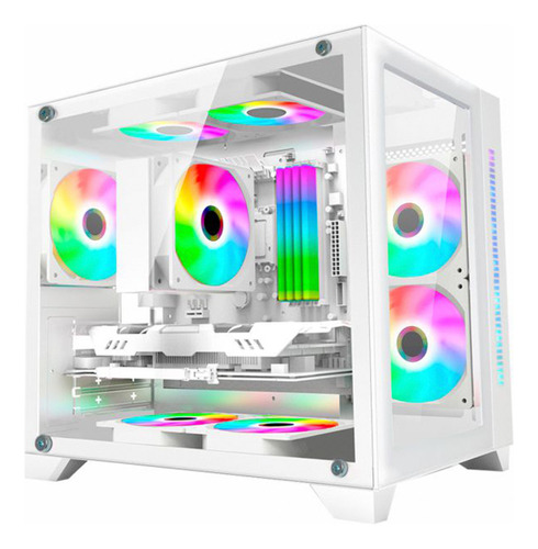 Gabinete Gamer K-mex Space Z1 Branco Sem Fan Mid Tower Matx