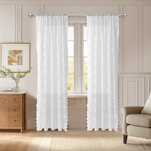 Sala De Estar Cortina De Encaje Ventana Drapea 100x140cm