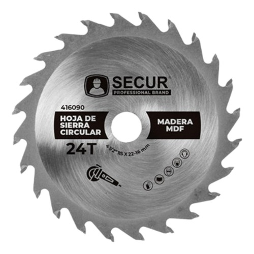Disco Sierra Circular Para Madera 4 1/2  (115mm) 24 Dientes 