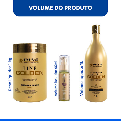 Kit Shampoo 1 L + Máscara 1kg + 1óleo Reparador 60ml Dyusar