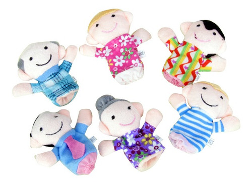 6pcs Finger Puppet Family People Set Juguete Suave Aprender