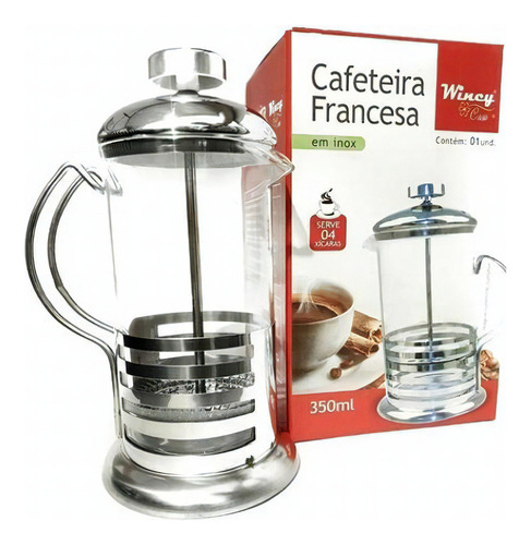 Cafeteira Francesa Prensa - Cremeira Vidro 350ml