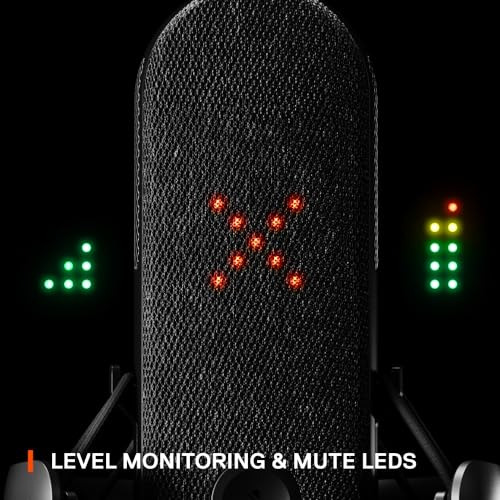 Steelseries Alias - Micrófono Usb Para Pc - 3 Veces Más Grande Cápsula Para Juegos, Transmisión Y Podcasting - Sonar Para Software De Audio Streamers - Cancelación De Ruido Ai - Silencio Led Y