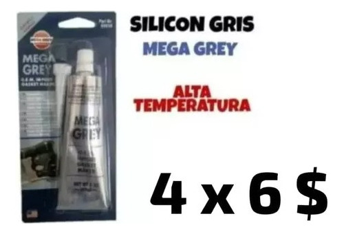 Silicon Gris Alta Temperatura Mega Grey Americano Usa 85g