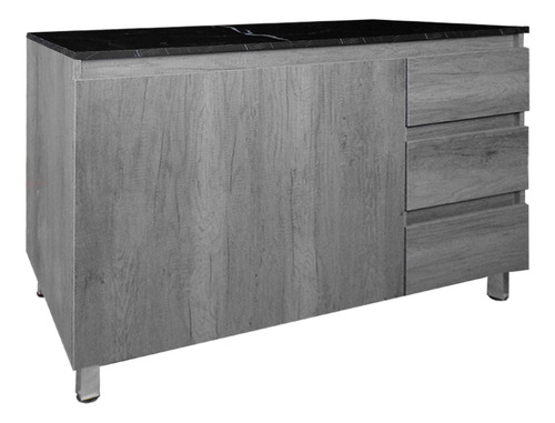 Cocina Integral Premium Decomobil Para Tarja Minimalista Color Lombardia - Mármol Negro