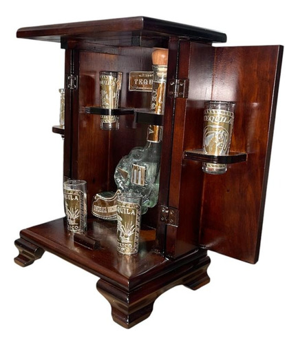 Pistola Licorera 400ml Con 5 Tequileros 60ml Con Madera Agua