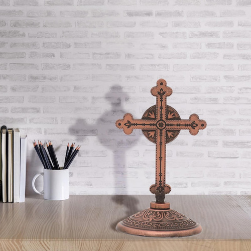 Standing Cross Figurine Religious Sculpture For Red
